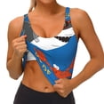 thumbnail image 3 of Pofeuu Shark With Sunglasses and Lobste Print Sports Bra for Women Sexy Vest Yoga Running Gym Fitness Crop Bras Tops-X-Large, 3 of 8