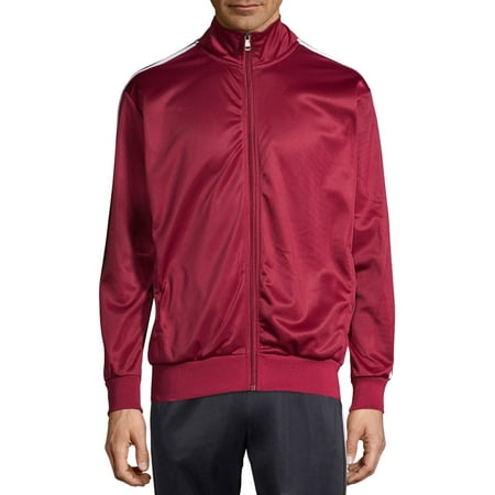 Original Deluxe Men's Active Fleece Lightweight Track Jacket with Side Stripes, up to Size 3XL