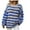 Blue, variant on Odeerbi Winter Striped Knit Sweater For Women Loose Pullover Sweater 2025 Long Sleeved Round Neck Sweater Top Coffee