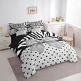 thumbnail image 3 of Castle Fairy Dreamy Ribbon Bow-Tie Twin Bedding Sets,Zebra Print Bedding Comforter Set, 3 of 8