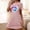 Pink, variant on Womens Summer Thin Heart Printed Nightgown Short Sleeve Sleepshirt Loose Fit Casual Crewneck Tunic Pajama Dress