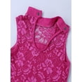 thumbnail image 5 of iEFiEL Girls Sleeveless Lace Back Ballet Dance Gymnastics Leotard Rose Red-B 13-14, 5 of 7
