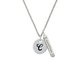 thumbnail image 2 of Delight Jewelry Silvertone Large Script Letter - C - 3/4'' Disc - Silvertone Guardian Angel Bar Charm Necklace, 23", 2 of 4