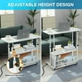 thumbnail image 4 of Adjustable Height Student Computer Desk, Mobile Portable Laptop Table for Home Office, 31.5" Small Spaces Standing Desk with Storage for Bedside Study Work Game on Wheels, 4 of 7