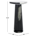 thumbnail image 3 of Safavieh Couture Valentia Scandinavian Marble and Manufactured Wood Round End Table, White/Black, 3 of 13