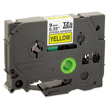 Brother Genuine P-touch TZE-S621 Tape, 9mm (0.35") Extra-Strength Adhesive Laminated Label Maker Tape, Black on Yellow, 0.35 in. x 26.2 ft. (9mm x 8M), TZES621