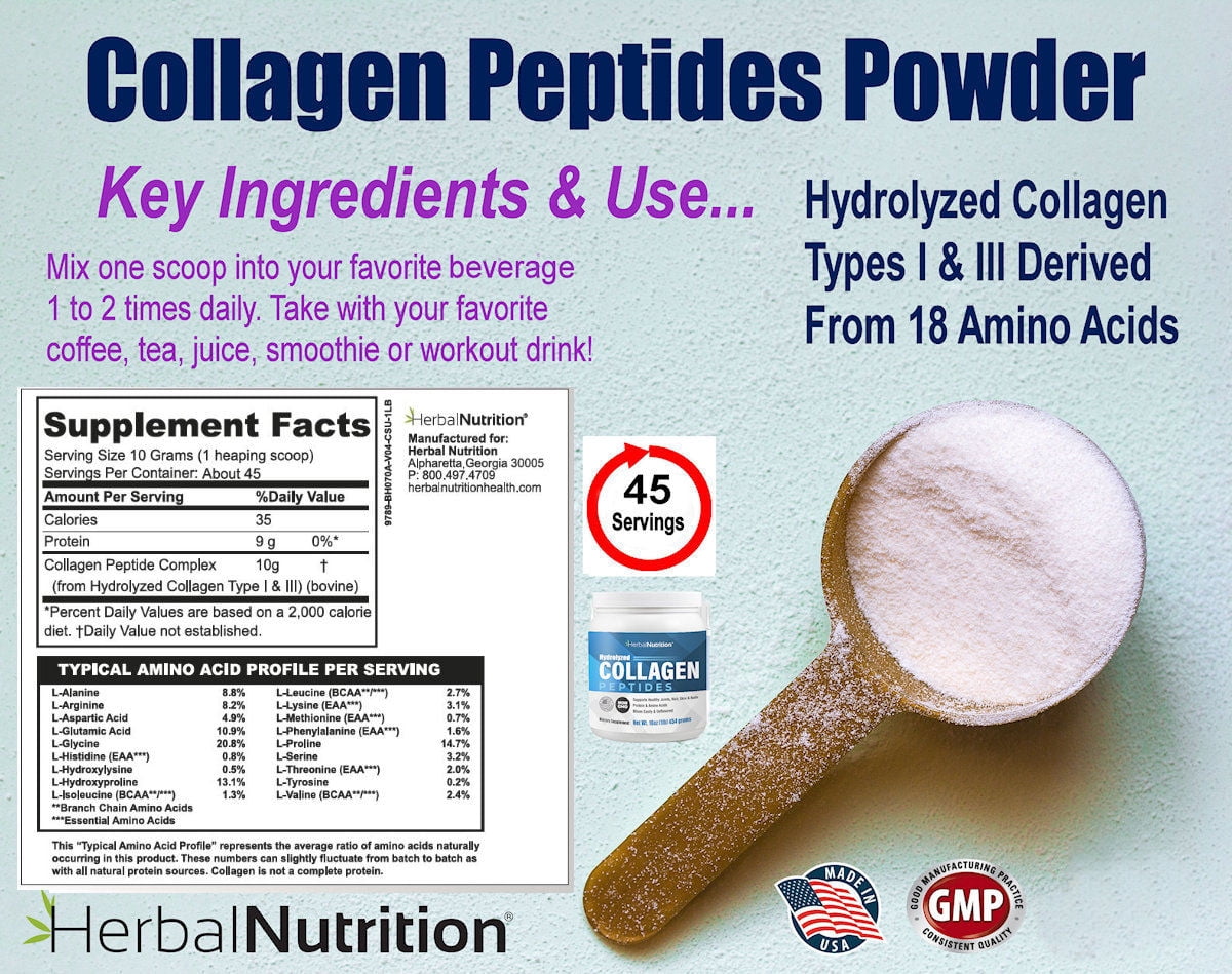 Two Pack - Collagen Peptides Powder Contains Vital Proteins for Skin Hair Nails and Joint Health, Non GMO Gluten Free 45 Servings