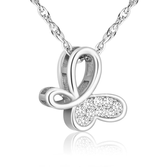 XIUDA Cremation Urn Necklace for Ashes with Crystal Butterfly Urn Jewelry Stainless Steel Memorial Keepsake Urn Pendant for Women