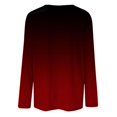 thumbnail image 5 of Black and Friday Deals 2023 Cotonie Women's Gradient Color Sweatshirt Long Sleeve T-shirt Round Neck Pullover 2023 Trendy Casual Tops,Wine,M, 5 of 5
