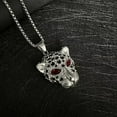 thumbnail image 7 of New HIPHOP Leopard Head Pendant Necklace – Bold, Stylish & Eye-Catching (Gold Red), 7 of 7