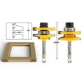 thumbnail image 2 of Bevel 2 Bit Rail and Stile Router Bit Set - 1/4" Shank - Yonico 12247q, 2 of 2