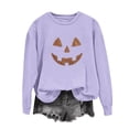 thumbnail image 5 of Lutiedan Halloween Sweatshirts for Women Ghost Pumpkin Rhinestone Graphic Pullover Shirt Long Sleeve Crewneck Spooky Top,M, 5 of 6