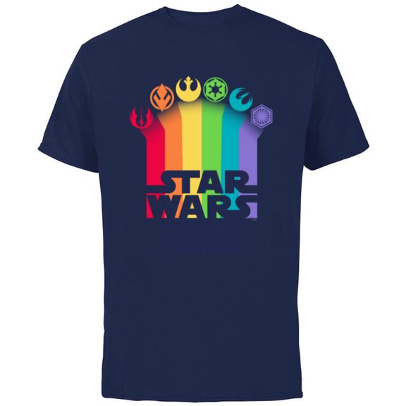 Star Wars Logo with Pride Icons - Short Sleeve Cotton T-Shirt for Adults - Customized-Navy