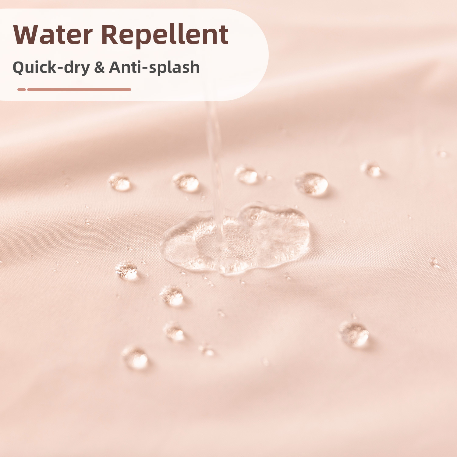 Yiannan Waterproof Fabric Shower Curtain Liner with 3 Magnets,Machine Washable，Mold Resitant,72x72inch,Blush Pink