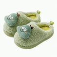 thumbnail image 3 of HCNTES Kids Toddler Slippers Baby Boys Girls Cute Cartoon Design House Shoes Children's Non Slip Warm Winter Fuzzy Indoor Slipper(Green,8.5), 3 of 9