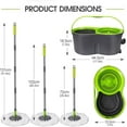 thumbnail image 2 of Spin Mop Bucket System,Pedal Spin Mop and Bucket with Wringer Set,EasyWring Microfiber Mop with 3 Mop Pads,360°Spinning Floor Cleaning System - Home & Office Suitable, 2 of 14