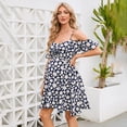 thumbnail image 2 of Maternity Nursing Dress Womens Spaghetti Strap Ruffle Sleeve Daisy Printed Tiered Flowy Swing, 2 of 5