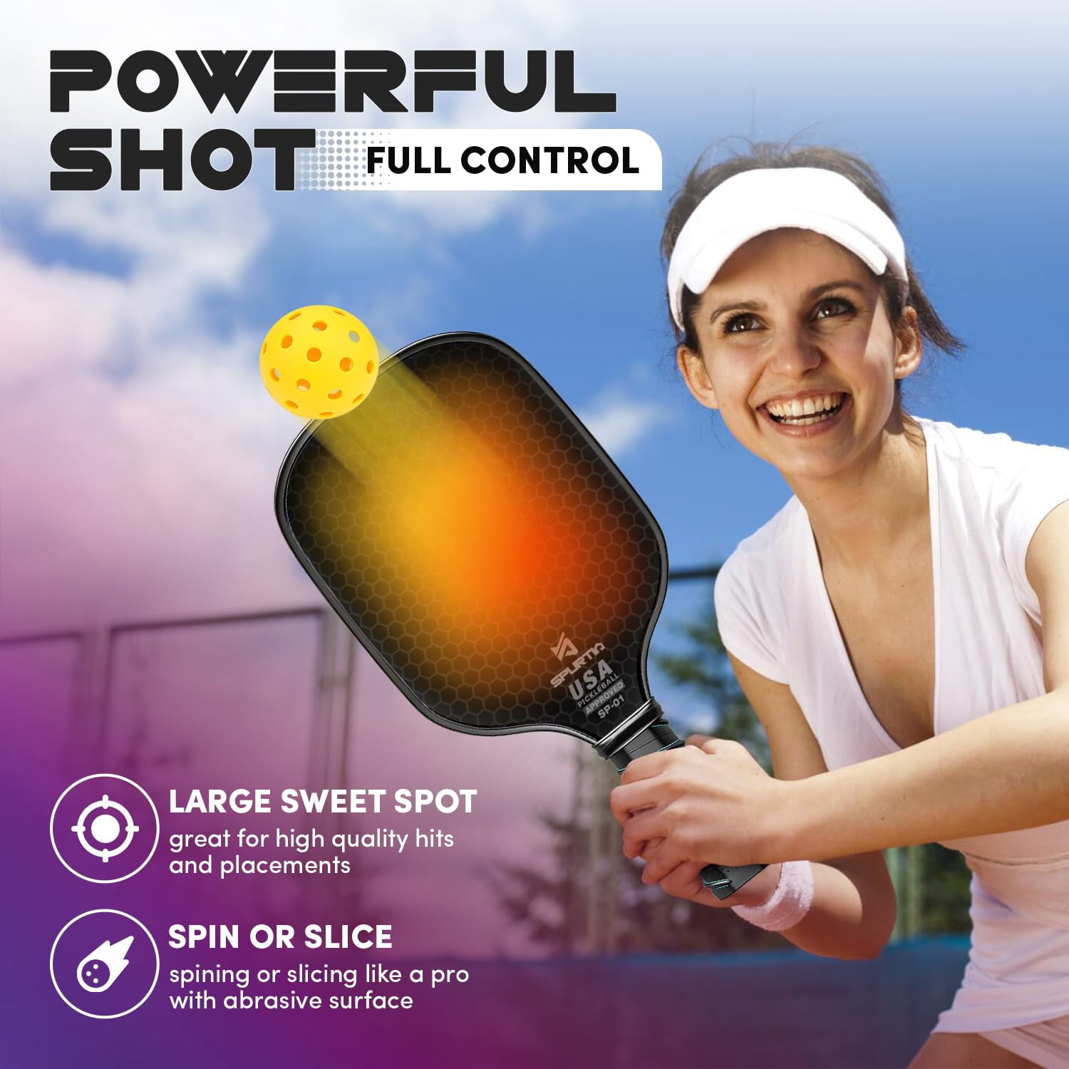 Usapa Approved Pickleball Paddle Set | Fiberglass Surface  With Balls Grip Tapes & Carry Bag Quiet Lightweight Rackets For Men Women Beginners
