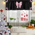 thumbnail image 5 of 2 Pack Valances for Window, Valentine's Day Short Curtains for Kitchen Bedroom Living Room, Pink Bowknot Ribbon on Black Mother's Day Rod Pocket Small Window Treatment Valance Drapes 60 x 18 Inch, 5 of 8