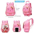 thumbnail image 3 of Mochila con ruedas MITOWERMI, bonita mochila escolar Trolley para niñas, 3 of 7