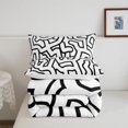 thumbnail image 5 of Homewish Abstract Wavy Stripes Twin Comforter Sets,Contemporary Artwork Bedding Set,White Black,Reversible,2pcs,1 Comforter and 1 Pillowcase, 5 of 7