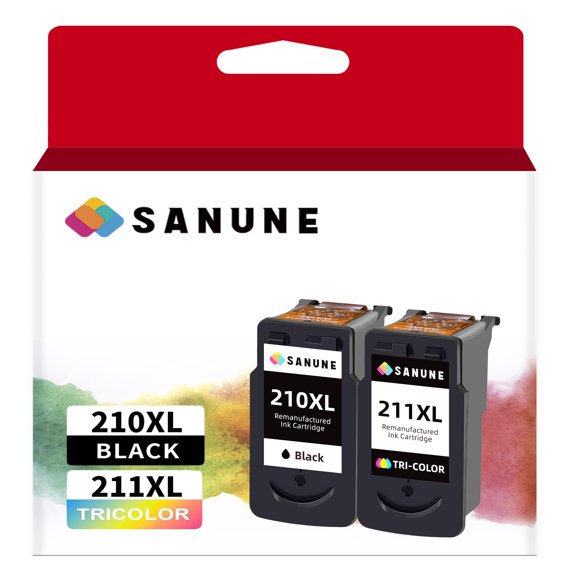 SANUNE 210TG 211TG Cartouche d'Encre Remanufacturée pour Canon 210 211 Cartouche d'Encre Compatible avec Canon PIXMA MX410 MX350 MX340 MP495 MP250 Imprimante (1 B