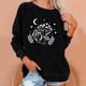 thumbnail image 1 of Puntoco Mujeres Casual Manga Completa Cuello Redondo tops Camisas Sueltas Blusa Estampado de Sol y Luna Sudadera Gráfica Puntoco Puntoco-5705, 1 of 6