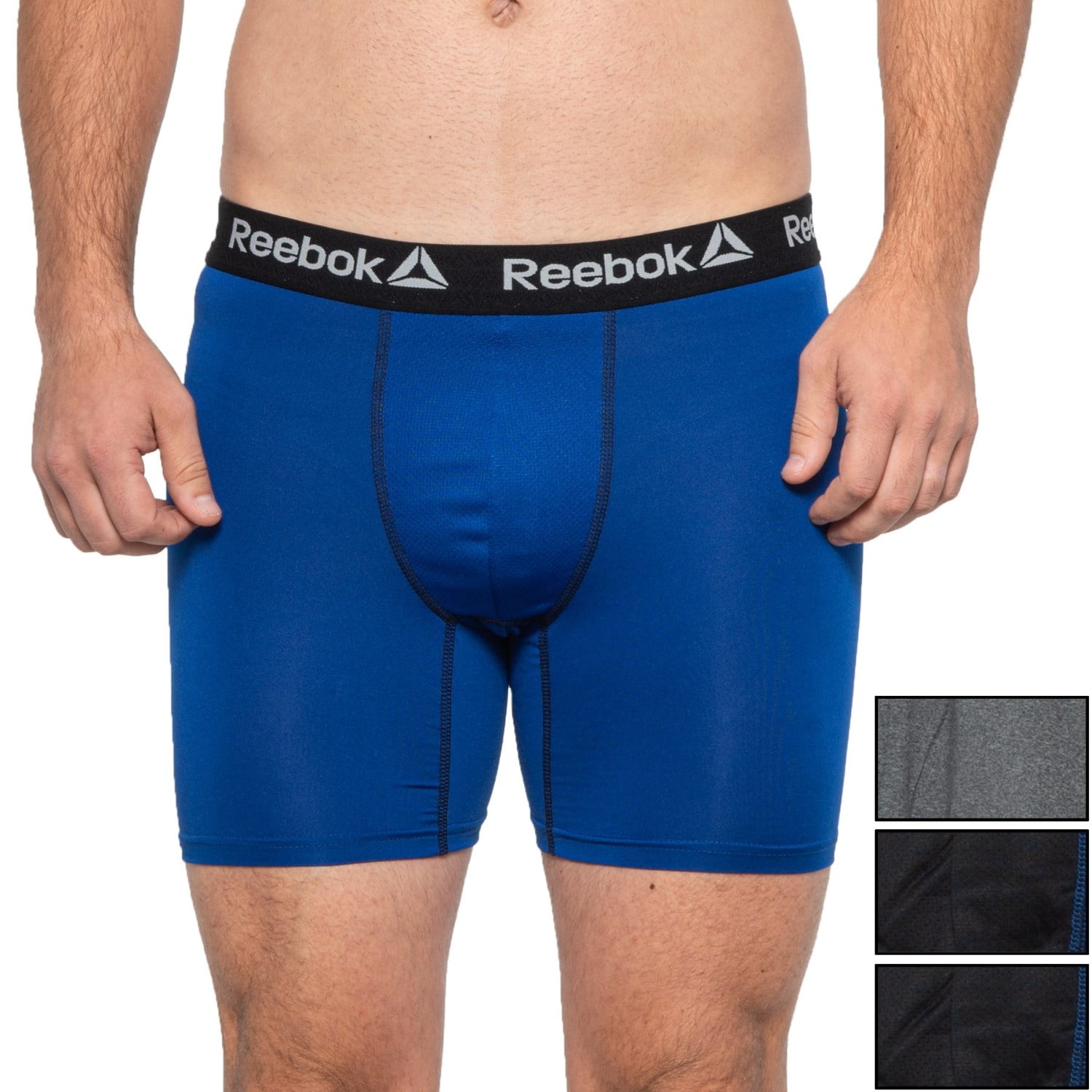 Reebok REEBOK MEN'S PACK 4 BOXER BRIEFS 193 P21 SOLID BLUE