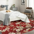 thumbnail image 4 of 3x5 Rug, Chinoiserie Rug & Home Decor - Front Door Mat Indoor Entrance, Chinese Red and Gold Rugs for Entryway, Washable Non Slip Soft Small Area Rug, Cherry Blossom Carpet & Room Decorations X-&266, 4 of 7