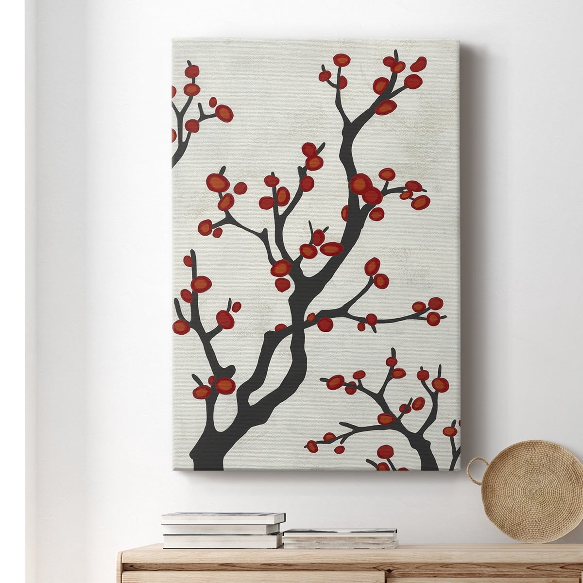 Red Berry Branch I Premium Gallery Wrapped Canvas - Ready to Hang