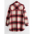 thumbnail image 4 of Rosegal Plus Size Plaid Dual Pocket Drop Shoulder Jacket Lava Red 4X, 4 of 4