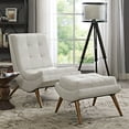 thumbnail image 2 of Modern Contemporary Urban Design Living Lounge Room Lounge Chair Set, Beige, Fabric, 2 of 4