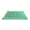 thumbnail image 2 of Ahgly Company Machine Washable Indoor Round Persian Turquoise Blue Traditional Area Rugs, 6' Round, 2 of 4