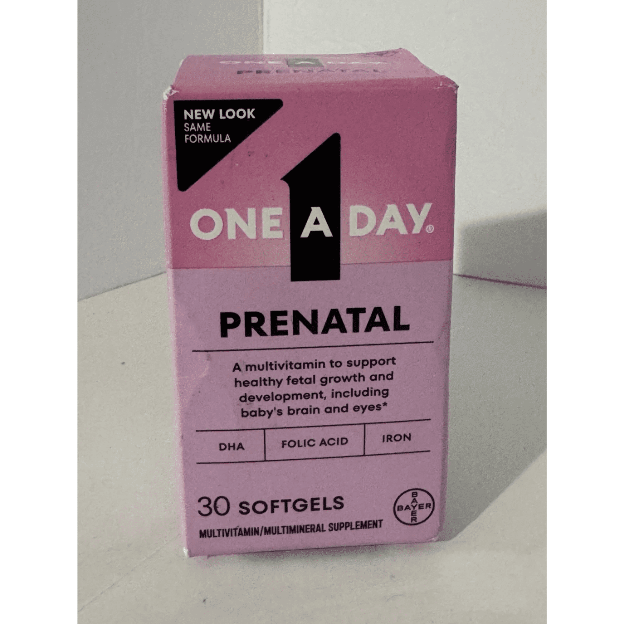One-A-Day Prenatal 1 with DHA & Folic Acid Softgels, 30 ea (Pack of 4)