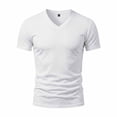 thumbnail image 6 of MHOSTAFH Men's V Neck Tees Shirts Casual Solid Color Short Sleeve Gym Athletic Tops Lightweight Breathable Workout T-shirt, 6 of 9