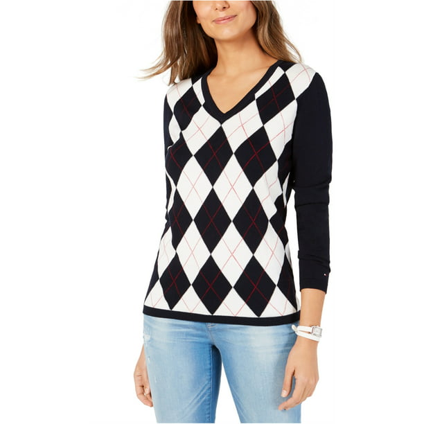 Åbent panik økse Tommy Hilfiger Womens Argyle Pullover Sweater, Blue, X-Large - Walmart.com