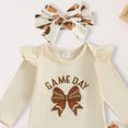 thumbnail image 5 of Hessimy Newborn Outfit Boy Long Sleeve Letter Romper Ribbed Knit Jumpsuit Baby Boy Preemie Coming Home Outfit cow pattern (Beige,3-6 Months), 5 of 5