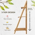 thumbnail image 4 of Outsunny  3 Tier Folding Storage Shelf, Bamboo Ladder Plant Stand, Natural, 4 of 10
