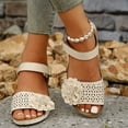 thumbnail image 6 of Mostsola Floral Dressy Sandals for Women Low Wedge Open Toe Slingback Comfortable Casual Beach Shoes, 6 of 6