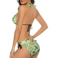 thumbnail image 3 of NICKSUN Women's Bikini Sets, Cute Print Two Piece Bathing Suits Sexy Halter Padded Bikini Swimsuits, 3 of 6