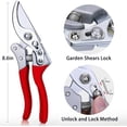 thumbnail image 6 of Pruning Shears, Gardening Scissors, Pruners for Gardening, Heavy Duty Garden Tools, Garden Grass Clippers Hand Hedge Shears, (Red), 6 of 8
