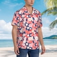 thumbnail image 3 of Fotbe Japanese Cherry Blossoms Camisa Hawaiana para Hombre Unisex – Camisa Casual de Verano con Botones de Manga Corta de Algodón y Lino,3X-Large, 3 of 7