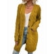 thumbnail image 2 of Suéter Cárdigan de Larga para Mujer, Otoño e Invierno, Tejido de Punto , con Botones Delanteros, Abrigo Amarillo S, 2 of 7