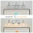 thumbnail image 5 of Miniyam Hard-Wired Vanity Light, 3-Light Bathroom Wall Sconce with Crystal Glass Shades, G9 Base, Silver, 5 of 7