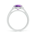 thumbnail image 2 of ANGARA Natural 1.7 Ct. Amethyst with Diamond Halo Ring in 14K White Gold for Women (Ring Size: 11.5), 2 of 9