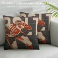 thumbnail image 3 of COMIO  Vintage Black American Football Sports Burlap Cushion Covers Pillow Case, 3 of 5