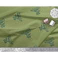 thumbnail image 2 of Soimoi Moss Georgette Fabric Leaves & Lotus Block Print Fabric by The Yard 42 Inch Wide, 2 of 3