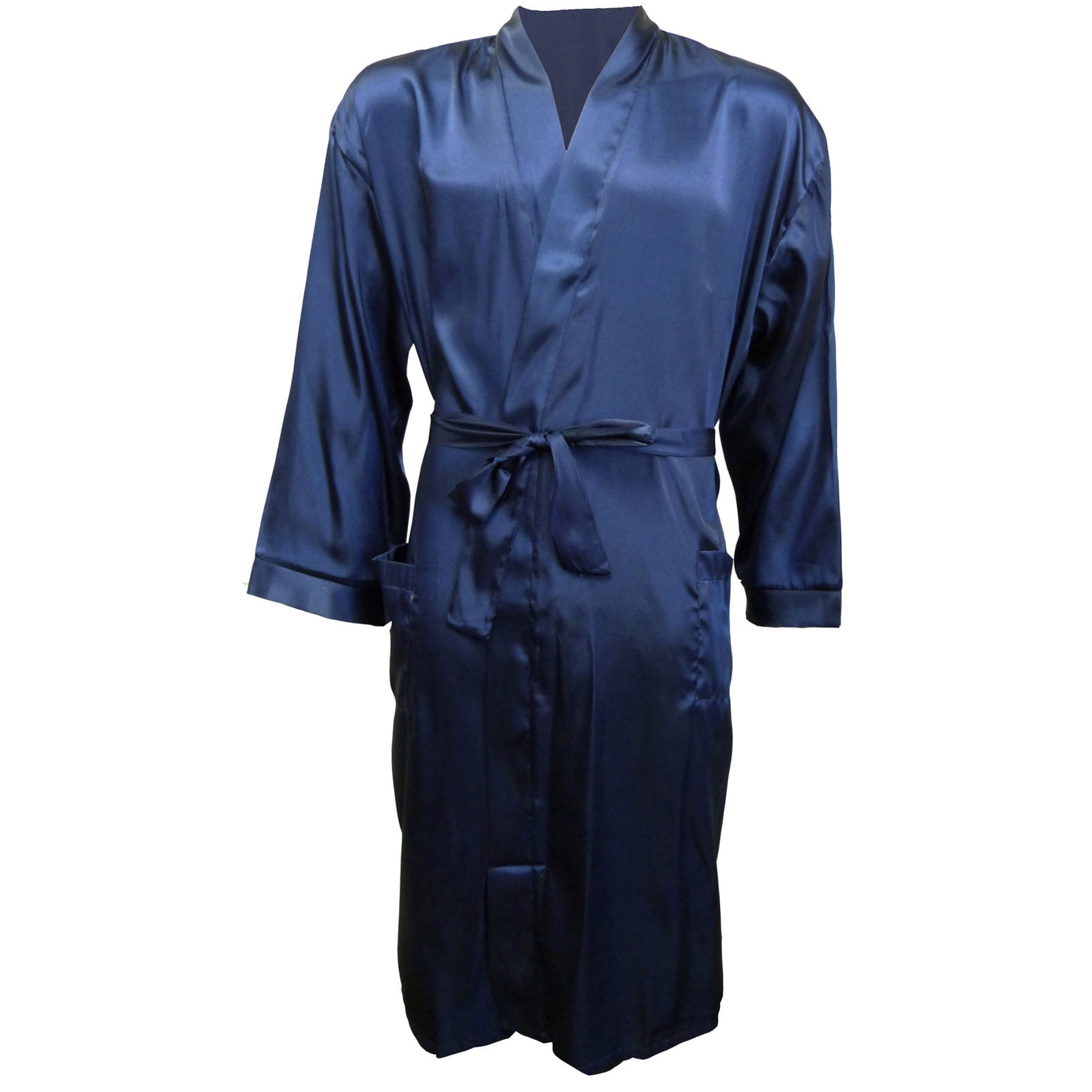 Homeuse Silklike Robe Soft Warm Hotel Spa Robes Bathrobes, Blue