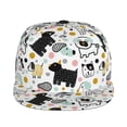 thumbnail image 2 of Daiia Funny Puppy print Flat Bill Hats Flat Brim Trucker Cap Baseball Cap Adjustable Classic Low Profile Hat Unconstructed Plain Cap, 2 of 9