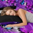 thumbnail image 6 of Flymme Butterfly Duvet Cover Set Full Size,3 Pieces Dreamy Purple Butterfly Bedding Set for Women Bedroom Decor Romantic Comforter Cover with Pillowcases, 6 of 10